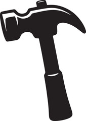 Hammer Silhouette Vector Illustration on Transparent Background for Construction Designs