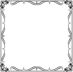 Vintage Ornamental Frame – Elegant Black Border, PNG, 300 DPI 