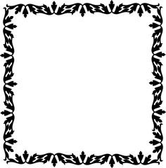 Vintage Ornamental Frame – Elegant Black Border, PNG, 300 DPI 
