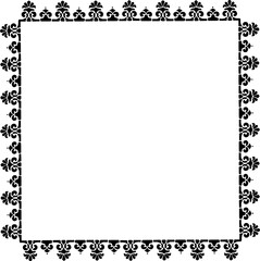 Vintage Ornamental Frame – Elegant Black Border, PNG, 300 DPI 