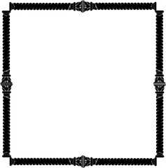 Vintage Ornamental Frame – Elegant Black Border, PNG, 300 DPI 