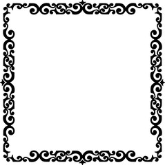 Vintage Ornamental Frame – Elegant Black Border, PNG, 300 DPI 