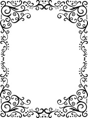 Vintage Ornamental Frame – Elegant Black Border, PNG, 300 DPI 