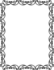 Vintage Ornamental Frame – Elegant Black Border, PNG, 300 DPI 