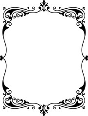 Vintage Ornamental Frame – Elegant Black Border, PNG, 300 DPI 