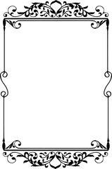 Vintage Ornamental Frame – Elegant Black Border, PNG, 300 DPI 