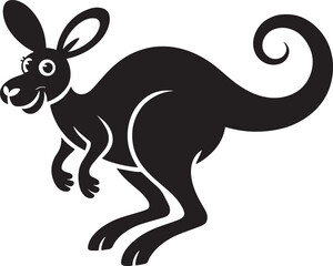 Playful Kangaroo Cartoon Illustration on Transparent Backdrop for Children's Designs