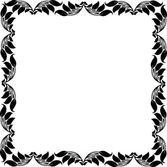 Vintage Ornamental Frame – Elegant Black Border, PNG, 300 DPI 