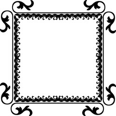 Vintage Ornamental Frame – Elegant Black Border, PNG, 300 DPI 