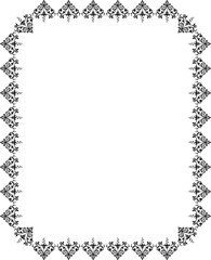 Vintage Ornamental Frame – Elegant Black Border, PNG, 300 DPI 