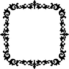 Vintage Ornamental Frame – Elegant Black Border, PNG, 300 DPI 