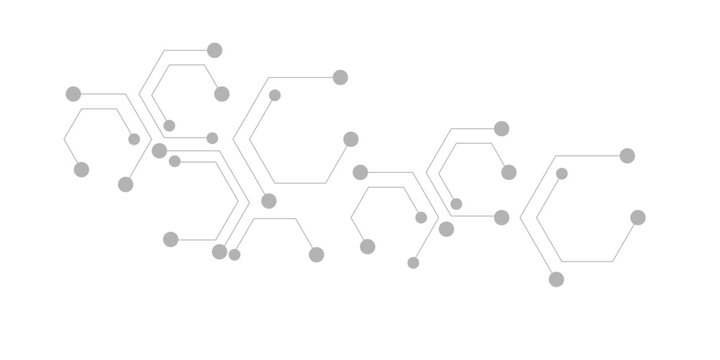 Futuristic tech background with connected hexagons and nodes in soft gray. A clean, abstract design ideal for digital, medical, or scientific presentations and modern innovation themes.