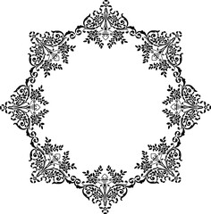 Vintage Ornamental Frame – Elegant Black Border, PNG, 300 DPI 