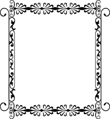 Vintage Ornamental Frame – Elegant Black Border, PNG, 300 DPI 