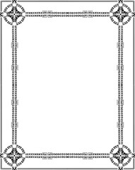 Vintage Ornamental Frame – Elegant Black Border, PNG, 300 DPI 
