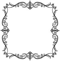 Vintage Ornamental Frame – Elegant Black Border, PNG, 300 DPI 