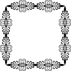 Vintage Ornamental Frame – Elegant Black Border, PNG, 300 DPI 