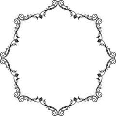 Vintage Ornamental Frame – Elegant Black Border, PNG, 300 DPI 