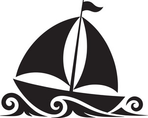 Sailing Adventure Silhouette A Nautical Vessel on the Waves of the Sea for Maritime Exploration