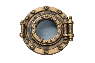Circular brass porthole, detailed design