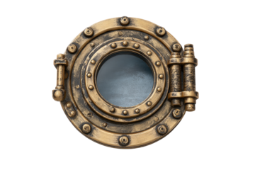 Circular brass porthole, detailed design