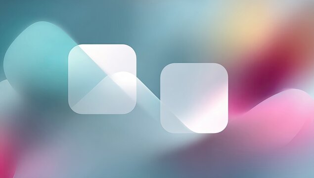 Abstract background with translucent squares and flowing gradients - Powered by Adobe