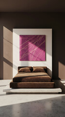 Studio-Style Minimalist Luxury Bedroom in Bold Frontal Light