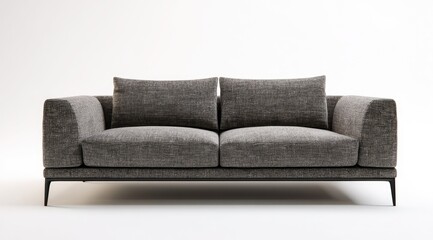 Fototapeta premium Modern gray fabric sofa