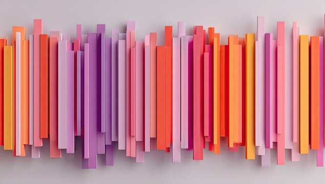 Abstract composition of vertical, colorful, rectangular shapes - Powered by Adobe