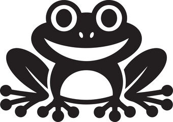Stylized Frog Silhouette Illustration on Transparent Background for Nature and Wildlife Projects