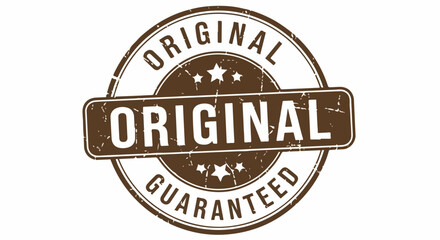 Obraz premium Original Guaranteed brown rubber stamp with a distressed, weathered texture.