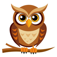 Owl with Big Eyes Vector