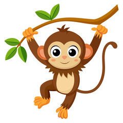 Funny Jungle Monkey Vector