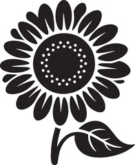 Sunflower Silhouette Vector Graphic Floral Design Element for Summer Projects on Transparent Backdrop