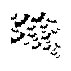 Flying Bats Silhouette for Halloween Design. Vector Illustration