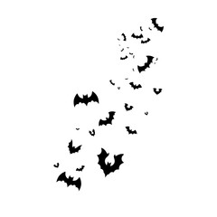 Flying Bats Silhouette for Halloween Design. Vector Illustration