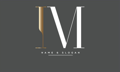IM, MI, I, M Abstract Letters Logo Monogram