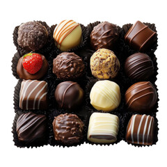 Assorted gourmet chocolates in elegant presentation