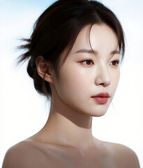 Obraz premium 맑고 우아한 뷰티 초상, Elegant Beauty Portrait
