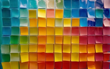 Colorful mosaic made of paper squares