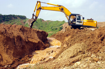 Land development in hilly area near Islamabad 