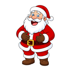 Сartoon cute Santa Claus on a white background. Vector illustration. Christmas happy Santa Claus.