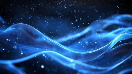 Obraz premium Blue wave with a lot of white specks in the air