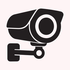 Surveillance Camera Silhouette – Security System Vector Icon