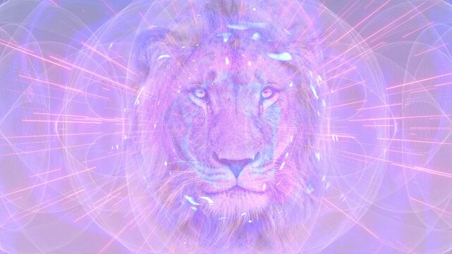 Ethereal Cosmic Portal and Lion's Face animation, meditation visualization, visualizer, video