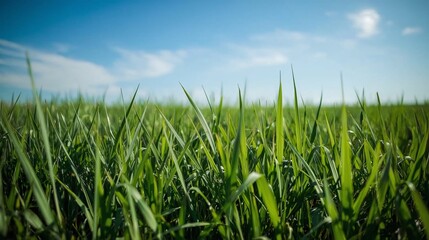 Obraz premium green grass and blue sky