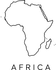 Africa map outline simple line art vector