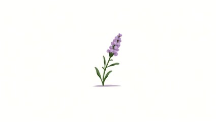 Lavender Flower Illustration &ndash; Soft Purple Botanical Artwork