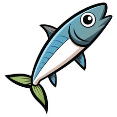 Fototapeta premium A whimsical cartoon fish with a big mouth, displaying a friendly smile and vivid colors, swimming happily.