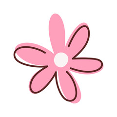 Pink flower decorative design element
